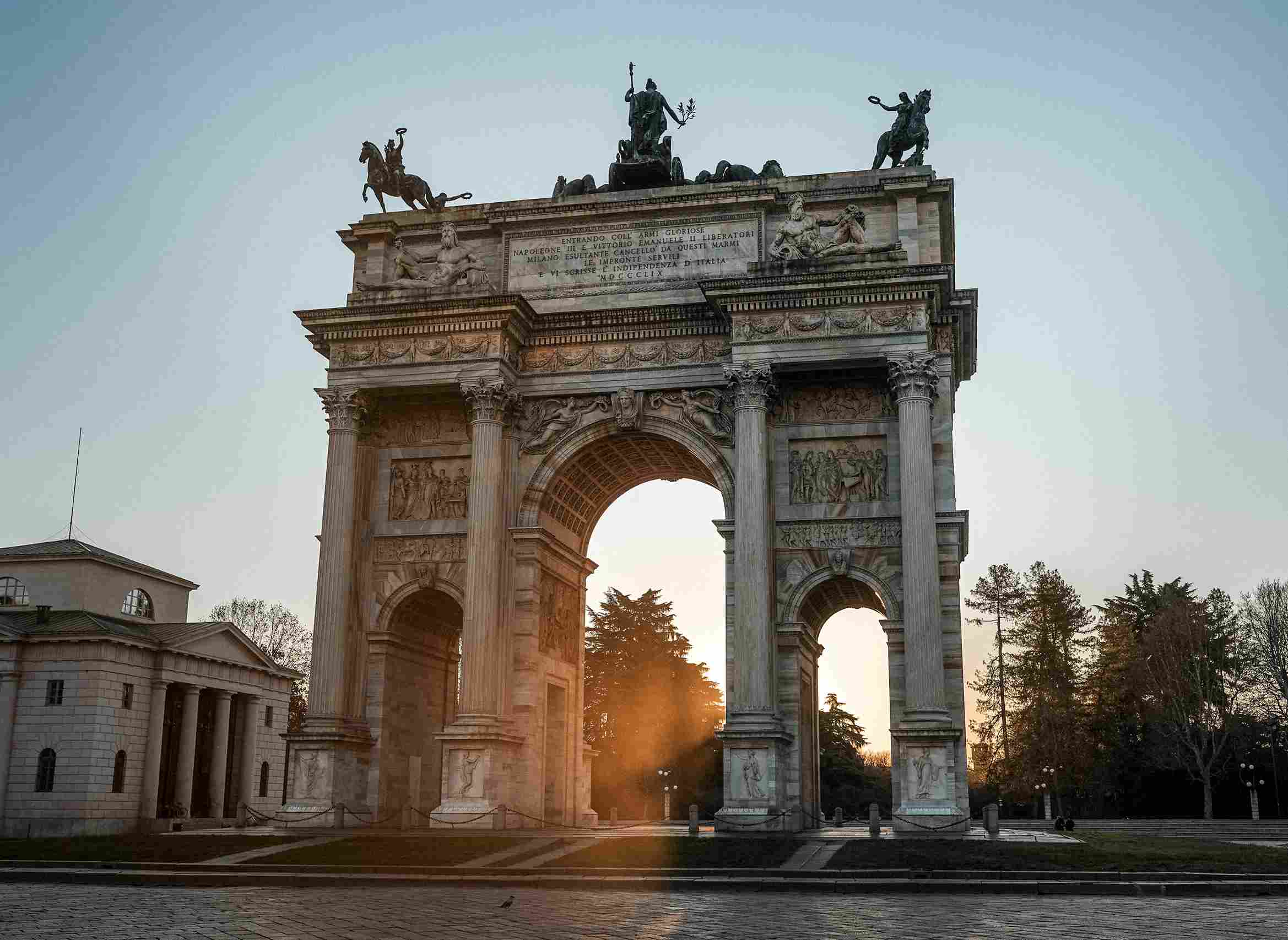 Milan Arch of Peace and Sempione Park